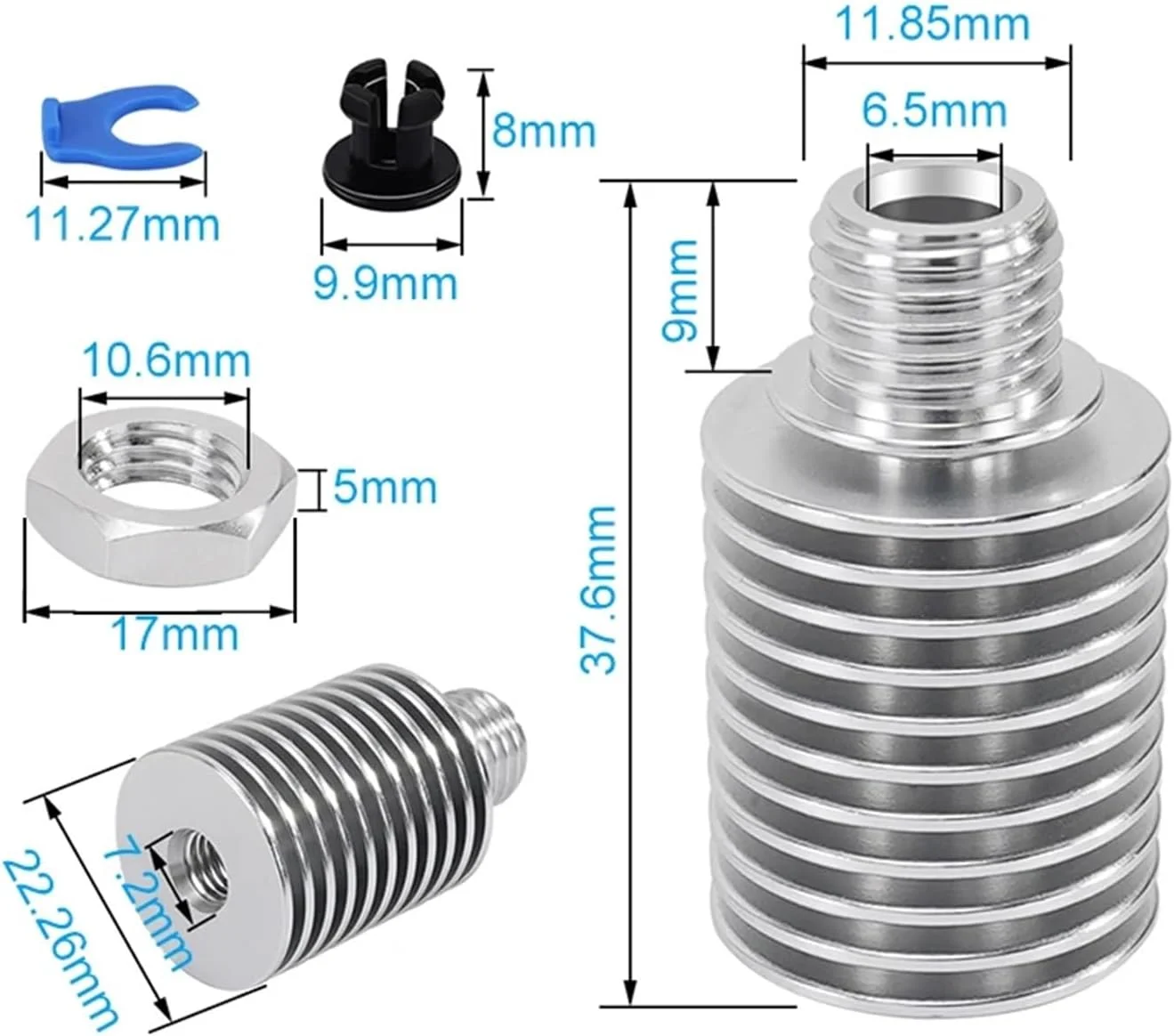 نازل داغ V6 J-Head سازگار با فیلامنت مستقیم 1.75 میلی‌متری MK3/MK3S، هیت سینک تمام فلزی با قابلیت انتقال حرارت از راه دور، مناسب برای اکسترودر تایتان (اندازه: 2 عدد)