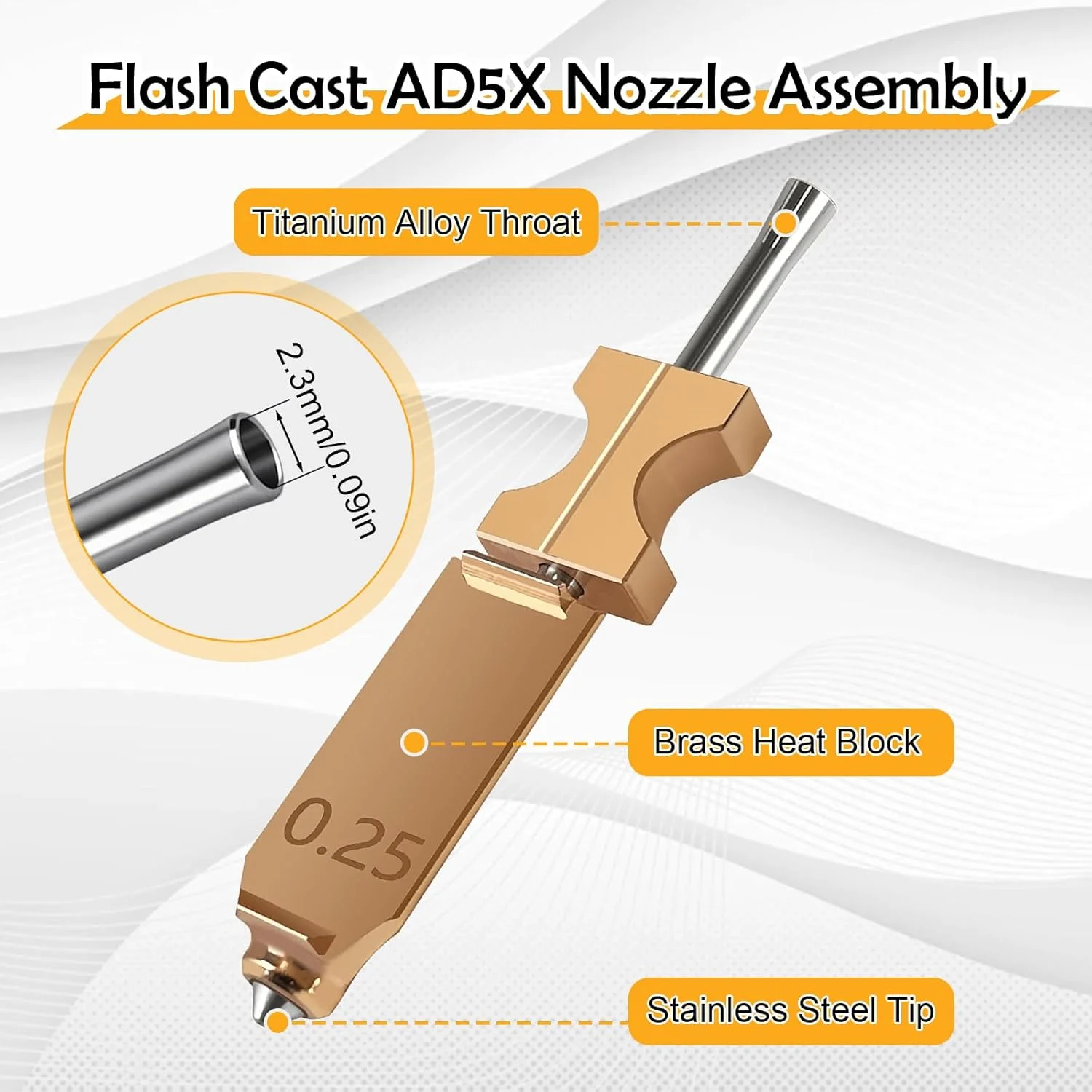 کیت نازل هات‌اند ارتقا یافته 3 عددی سازگار با Flashforge AD5X، اکسترودر مونتاژ شده پرینتر سه بعدی، نصب سریع، هد چاپ، قطعه پرینتر سه بعدی سرعت بالا