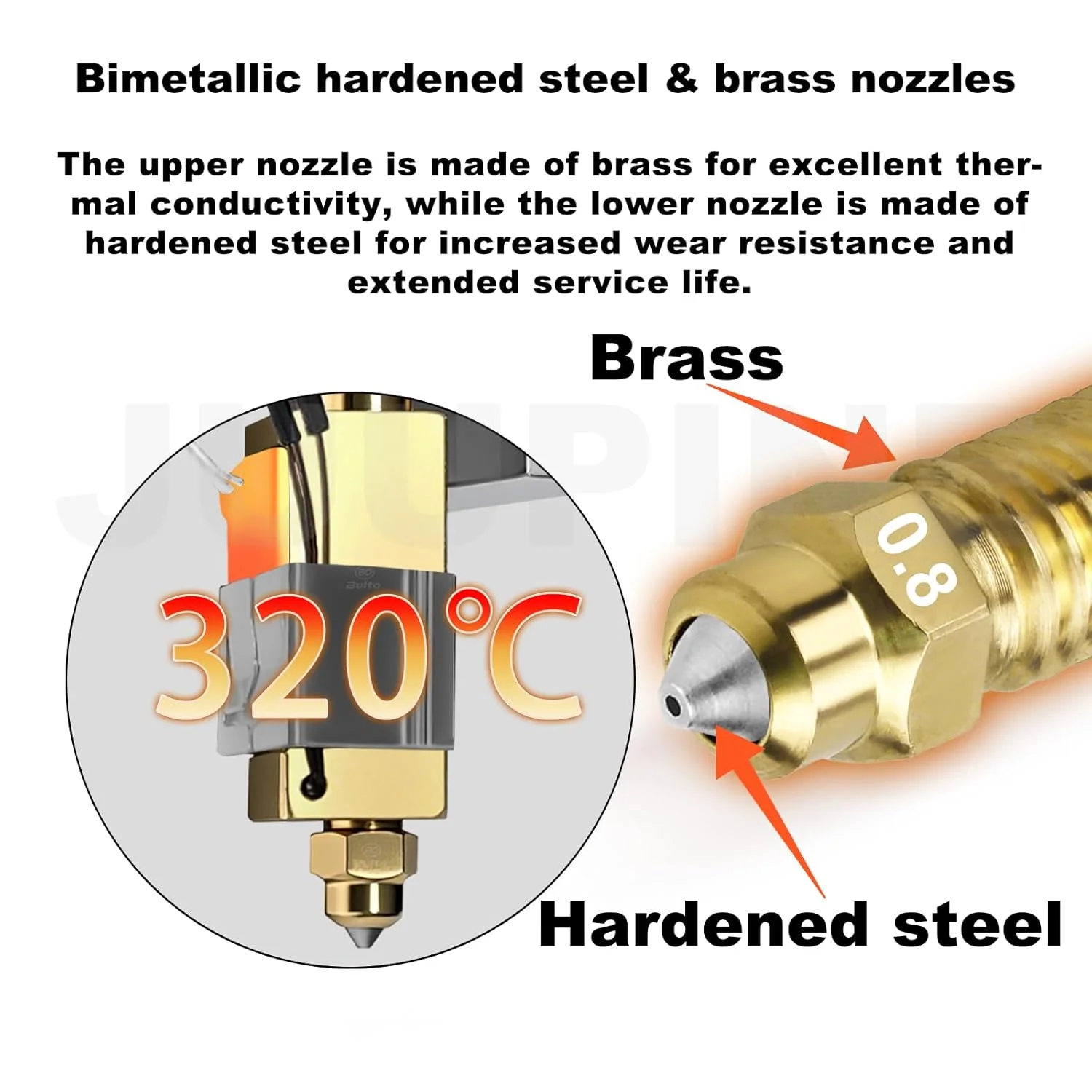کیت هات‌اند برای Elegoo Centauri Carbon، نازل فولادی سخت‌کاری شده برنجی 0.8 میلی‌متری از پیش نصب شده، کیت هات‌اند اکسترودر با هیت سینک نصب شده، همراه با 2 عدد جوراب سیلیکونی و 2 عدد دستمال نازل برای لوازم جانبی Elegoo CC