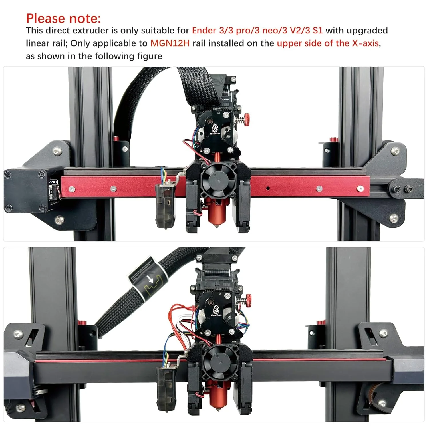 اکسترودر دایرکت درایو تمام فلزی یکپارچه با جریان بالا و ریل خطی به همراه نازل یکپارچه برای ارتقا پرینتر سه بعدی Ender 3/V2//pro/neo/S1