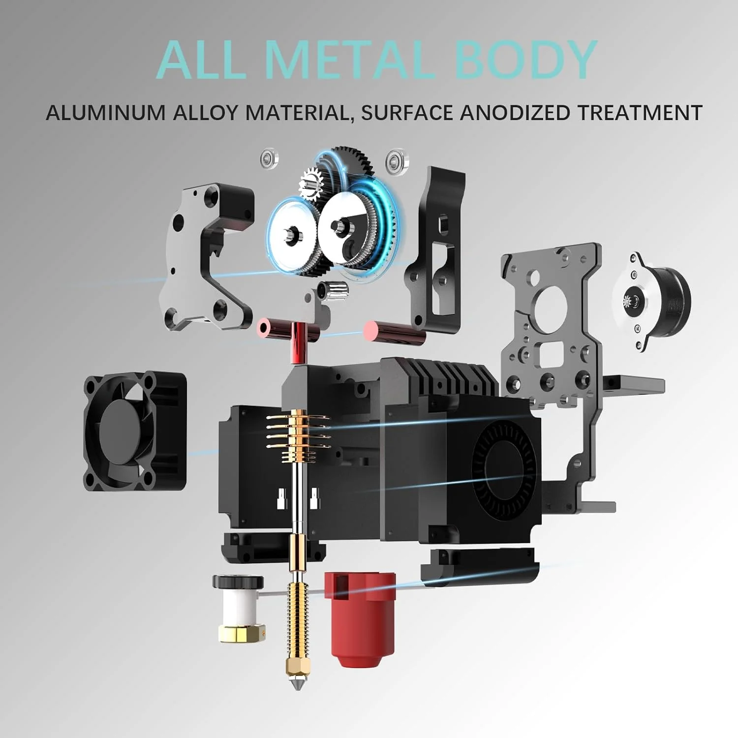 اکسترودر دایرکت درایو تمام فلزی یکپارچه با جریان بالا و ریل خطی به همراه نازل یکپارچه برای ارتقا پرینتر سه بعدی Ender 3/V2//pro/neo/S1