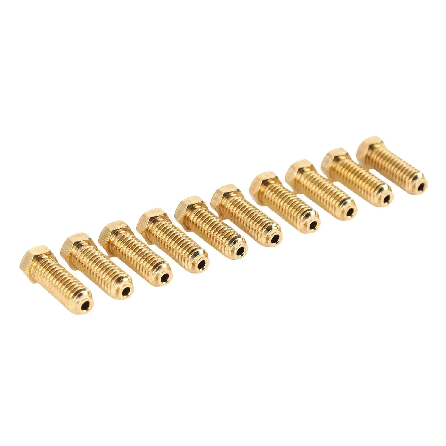 نازل پرینتر سه بعدی CCYLEZ - مجموعه 10 عددی نازل برنجی برای Kobra 3 Combo S1، جایگزینی هات‌اند دستگاه چاپ با دمای بالا و ضد گرفتگی، سازگار با PLA ABS PETG TPU (0.2mm)