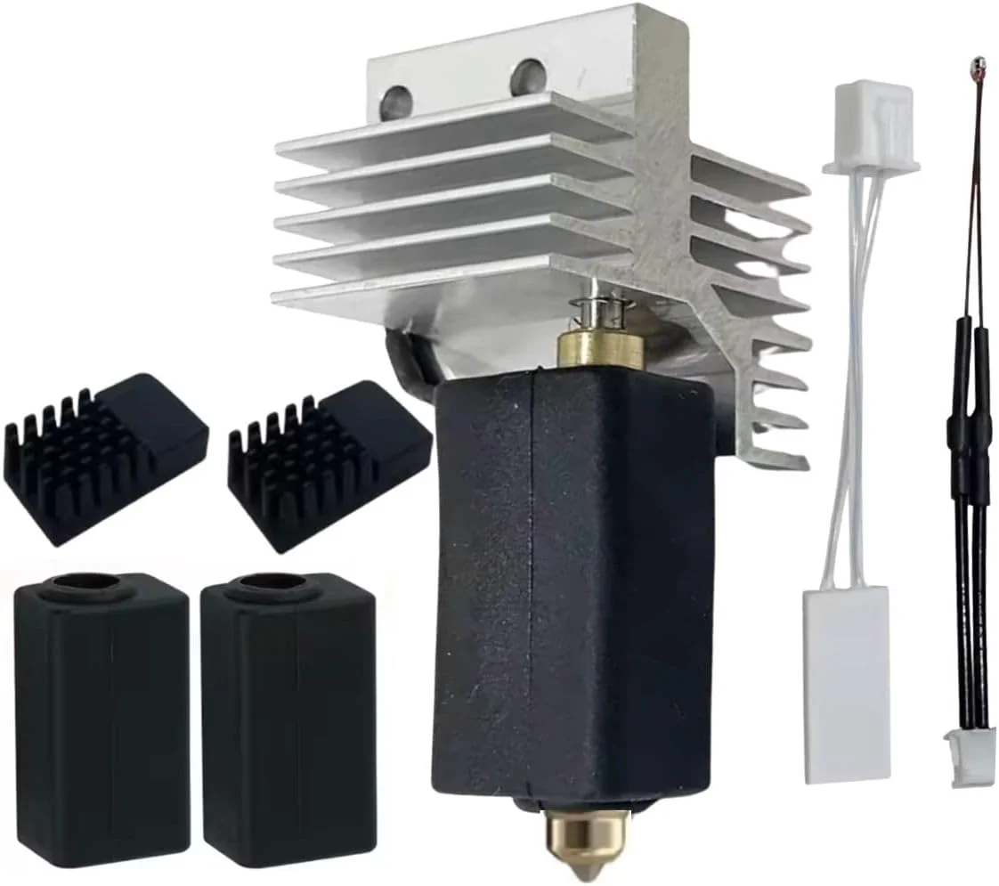 هات‌اند سرامیکی 0.4 میلی‌متری برای کیت اکسترودر هد چاپ Centauri Carbon، برای Elegoo Centauri Carbon، هیت سینک هات‌اند نازل‌های فولاد سخت شده برنجی به همراه 3 عدد روکش سیلیکونی و 2 عدد برس نازل