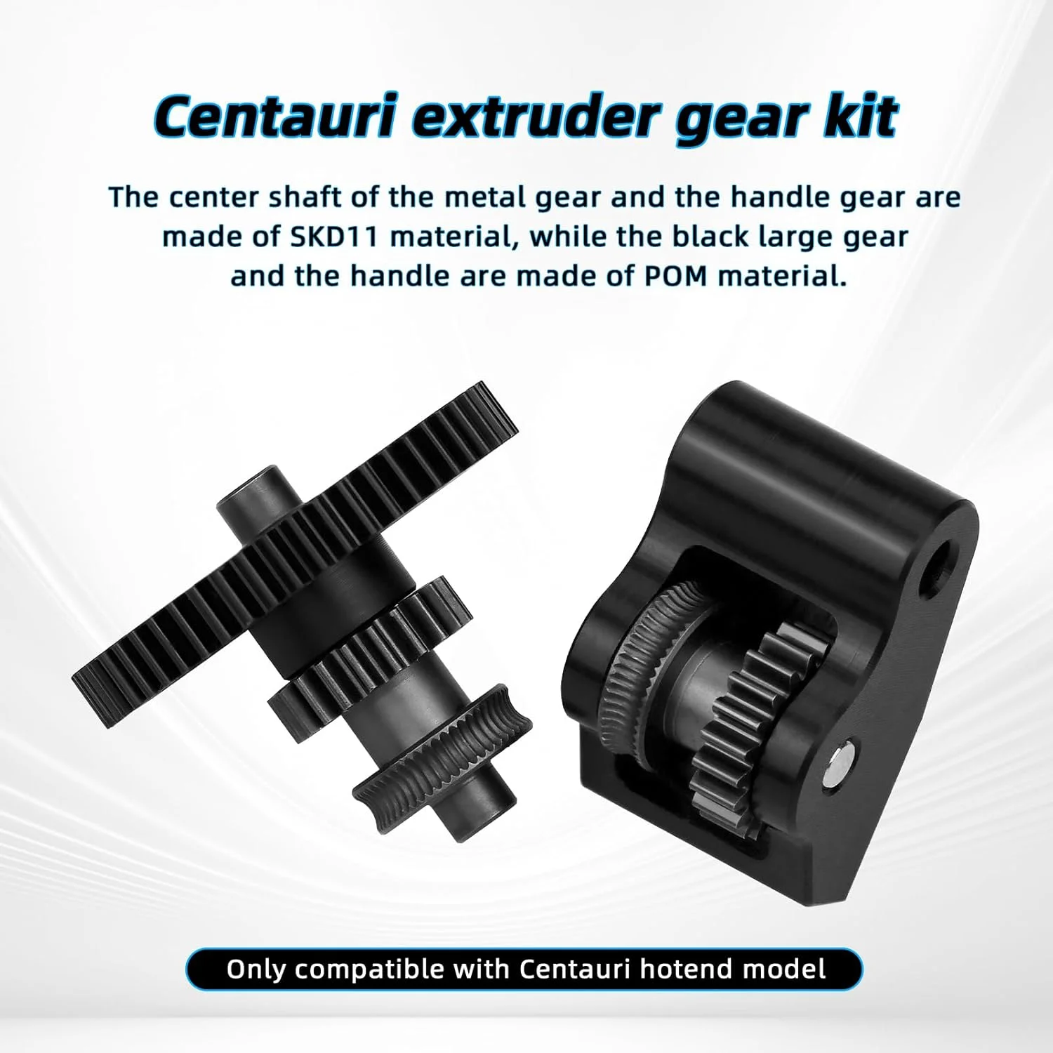 کیت چرخ دنده اکسترودر Centauri برای Elegoo Centauri Carbon - چرخ دنده محرک فلزی SKD11 و دسته POM با بلبرینگ مقاوم در برابر سایش GFM، قطعات جایگزین اکسترودر پرینتر سه بعدی با دوام و سختی بالا