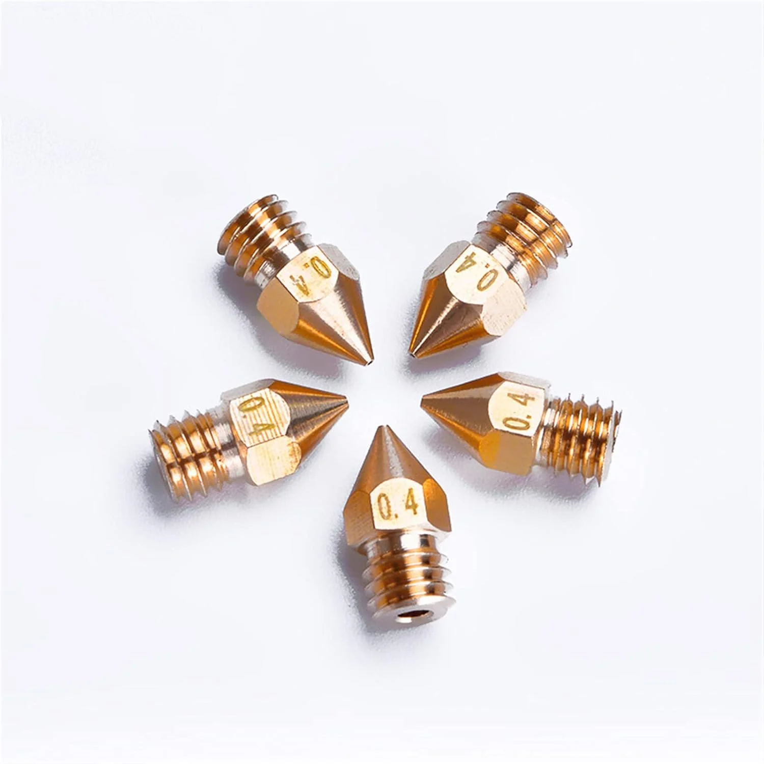 10 عدد نازل اکسترودر MK8 برنجی نوک تیز با علامت گذاری 1.75mm/0.4mm، لوازم جانبی پرینتر سه بعدی