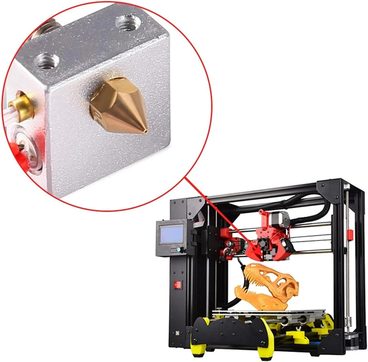 مجموعه نازل پرینتر سه بعدی، نازل MK8 تعداد 30 عدد، سوزن تمیز کننده نازل 10 عدد، نازل اکسترودر 0.4 میلی متر، مناسب برای جایگزینی تمام اتصالات رزوه ای M6 خارجی