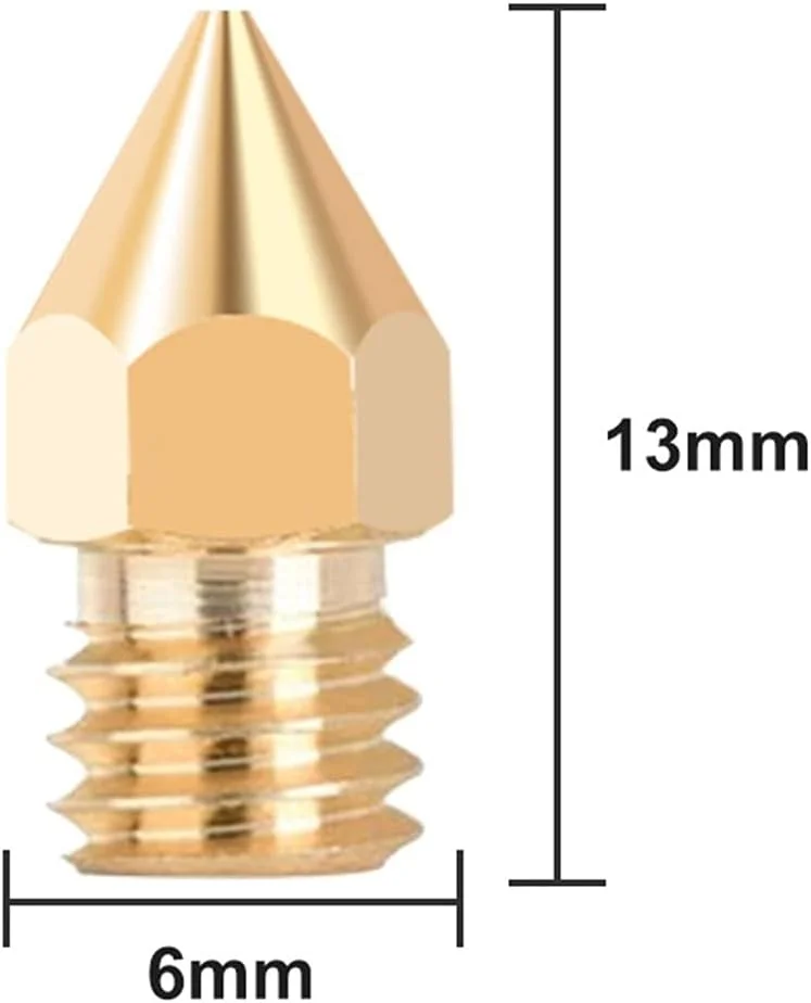 نازل اکسترودر برنجی 7 عددی Mk8، نوک تیز، هد چاپ با حروف، لوازم جانبی پرینتر سه بعدی، سازگار با تمام پرینترهای PLA ABS 1.75 میلی متری