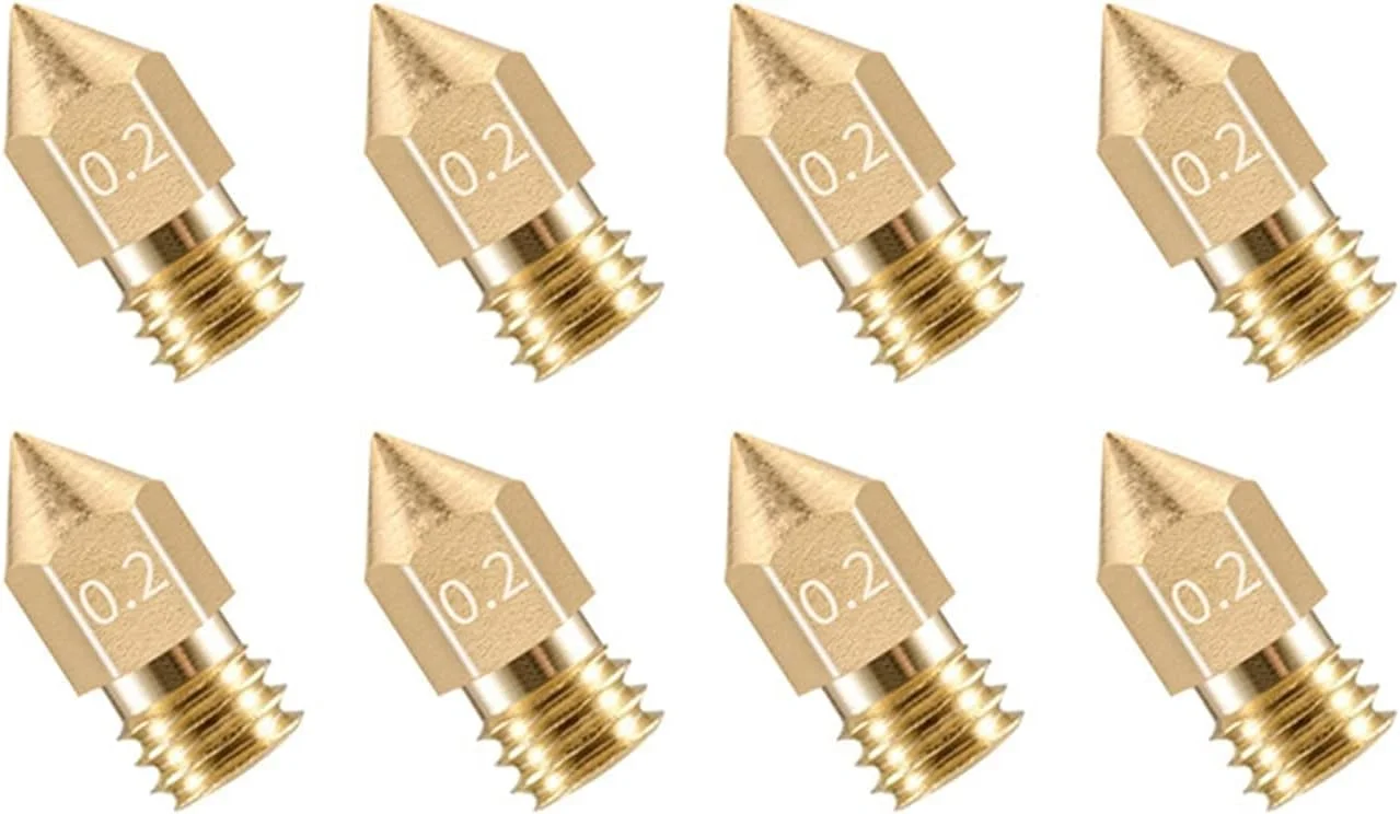 8 عدد نازل برنجی، نوک اکسترودر Mk8، با حروف حک شده، شناسایی آسان، مناسب مواد مصرفی 1.75، لوازم جانبی پرینتر سه بعدی