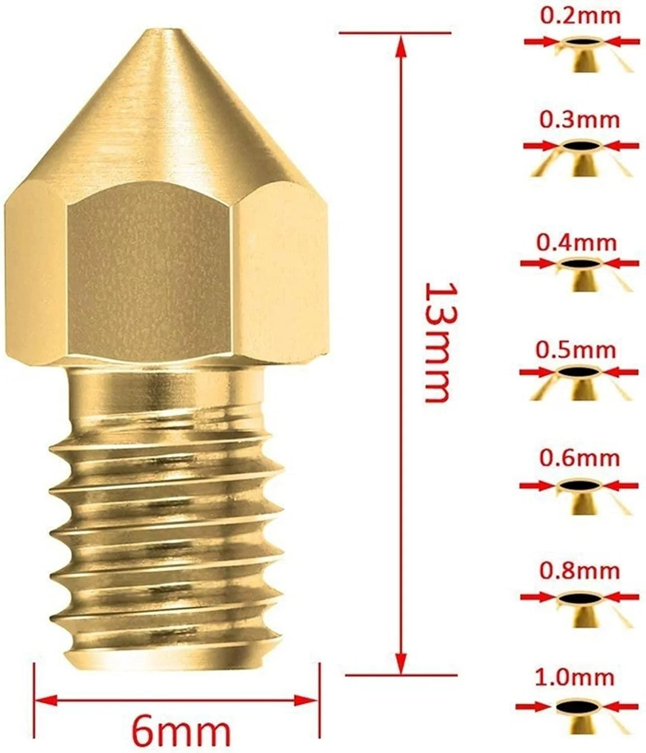 22 عدد نازل MK8، اکسترودر پرینتر، مناسب برای لوازم جانبی پرینتر سه بعدی 1.75 میلی متری