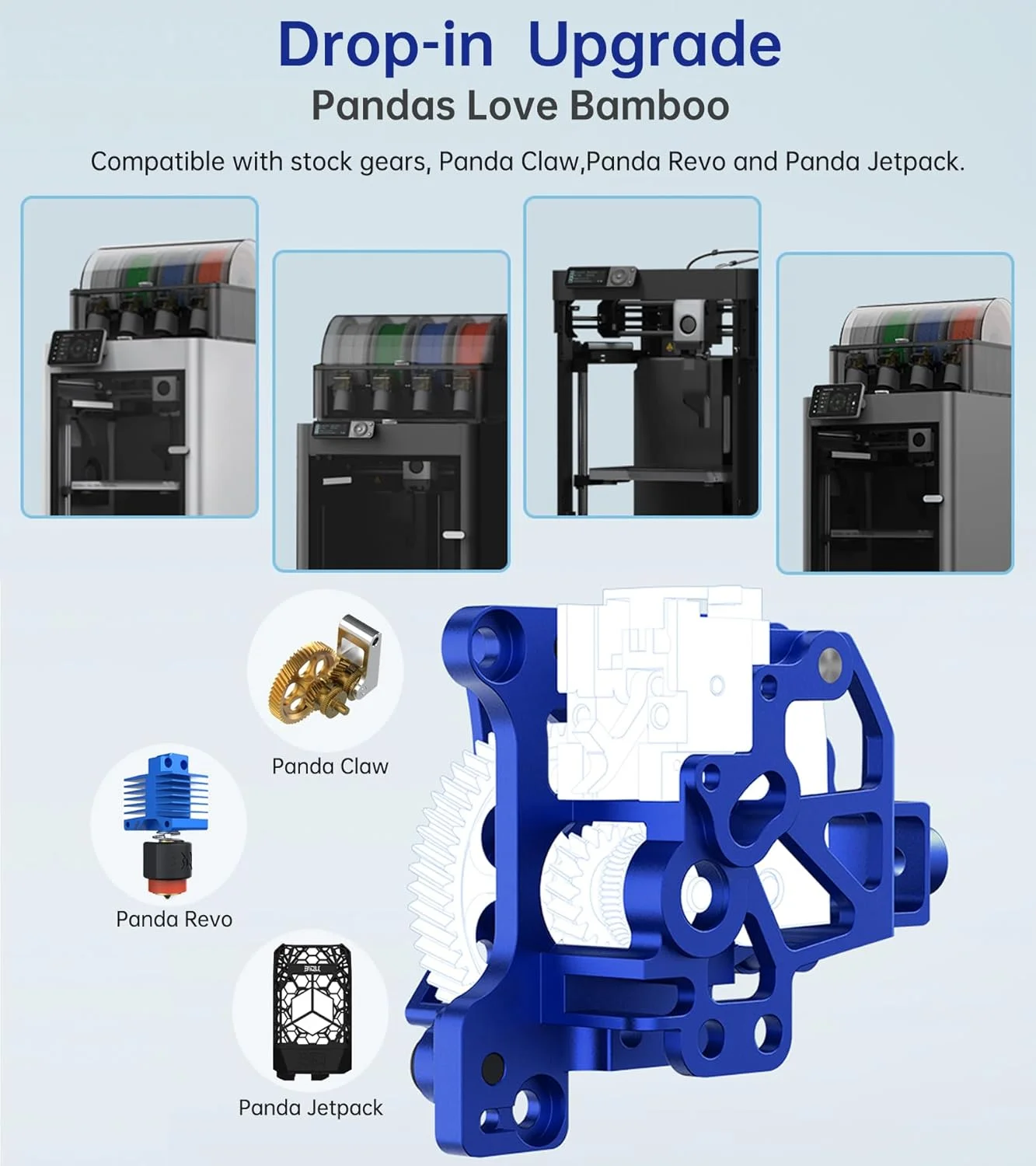 اکسترودر پاندا BIQU، ارتقاء CNC برای پرینترهای سه بعدی Bambu-Lab P1S P1P X1C X1E، ارتقاء آسان، پوسته اکسترودر سبک