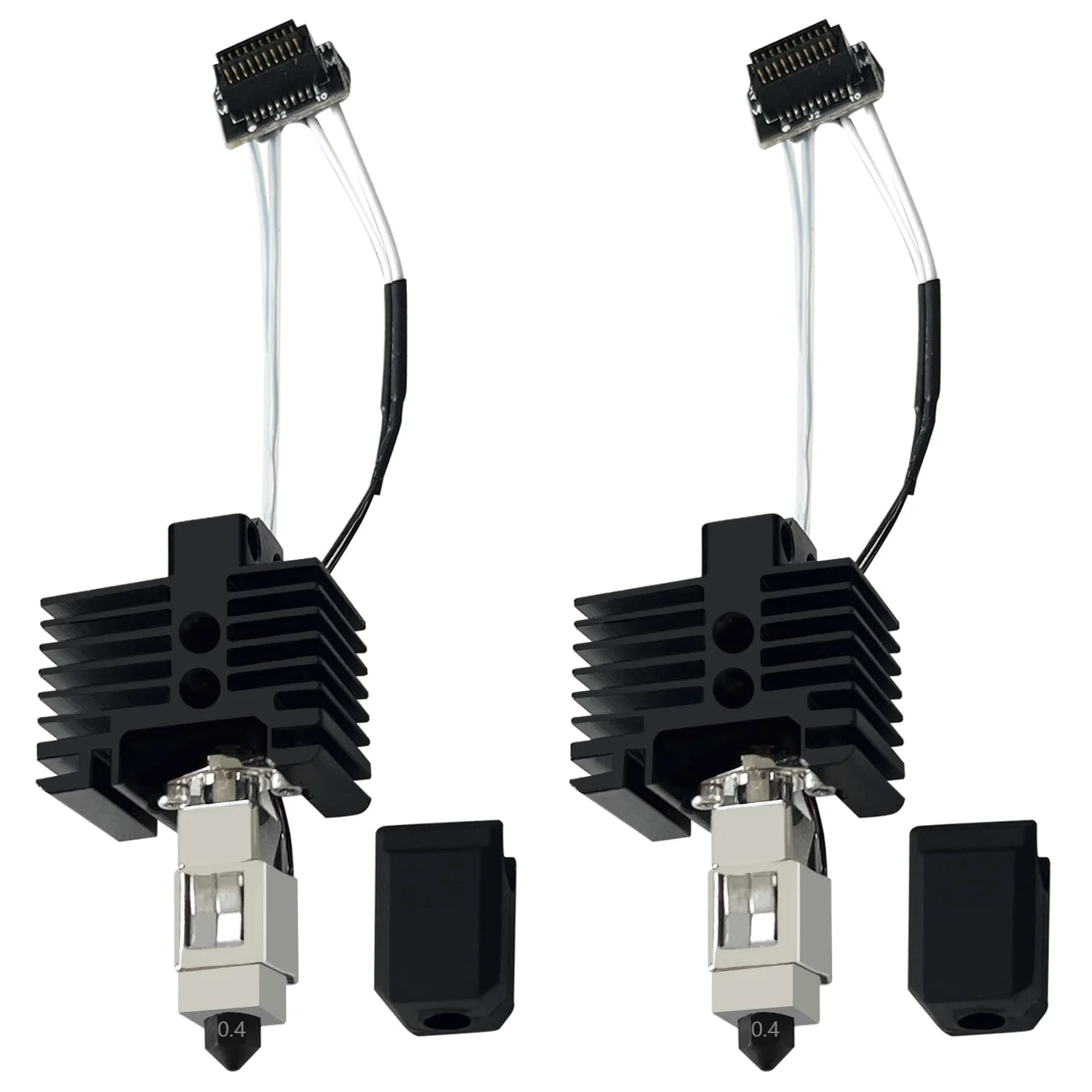 2 عدد هات‌اند 0.4 میلی‌متری سرامیکی مونتاژ شده اکسترودر برای پرینتر سه بعدی Bambu Lab P1P/P1S - کیت تعویض هات‌اند پرینتر سه بعدی با نازل فولادی سخت 0.4 میلی‌متری، ترمیستور، کارتریج گرمکن و بلوک حرارتی