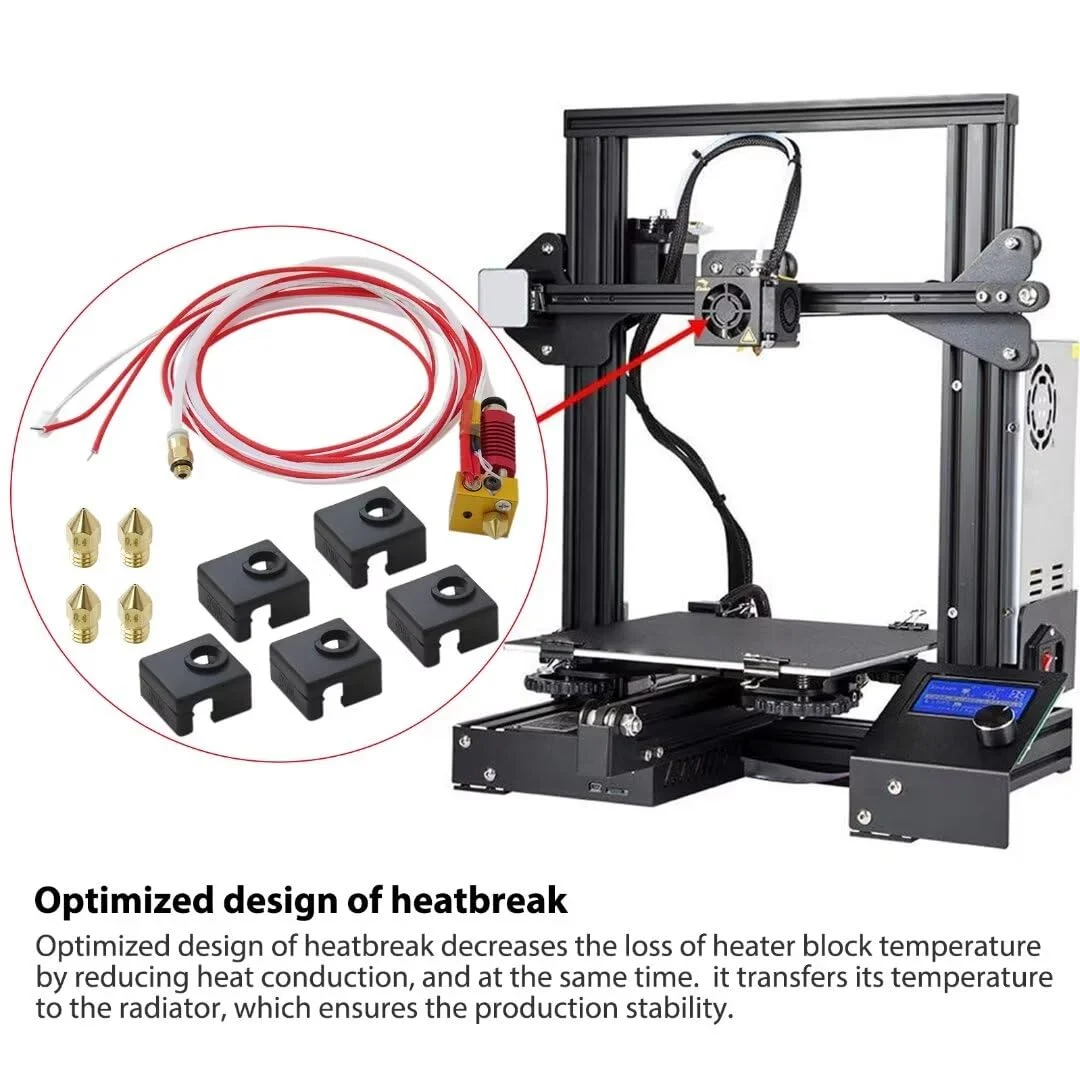 کیت اکسترودر سه بعدی مونتاژ شده MK8 HotEnd 24V با نازل 0.4 میلی متری مناسب برای پرینترهای سه بعدی Creality Ender 3, Ender-3x, Ender-3 pro, Ender 3 V2