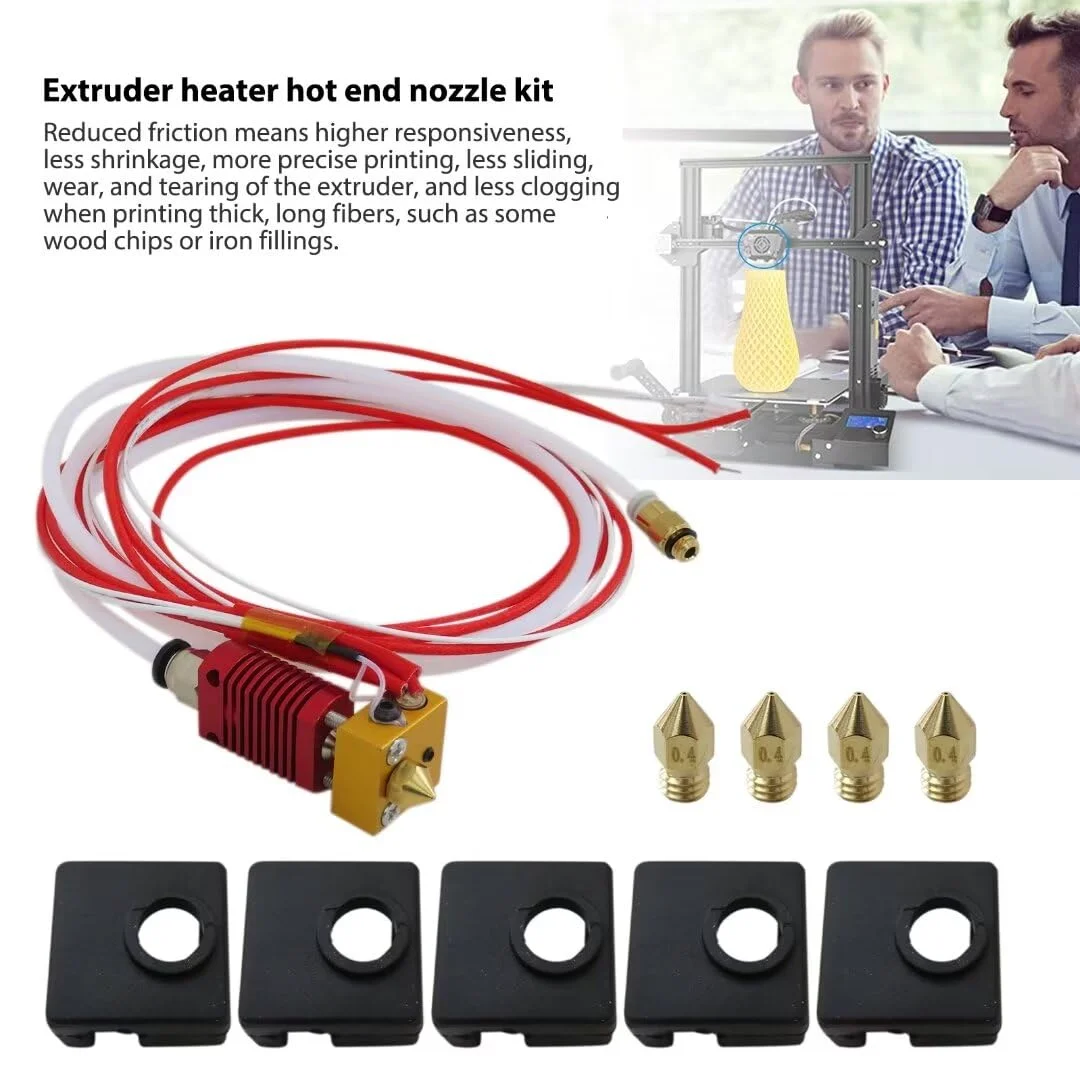 کیت اکسترودر سه بعدی مونتاژ شده MK8 HotEnd 24V با نازل 0.4 میلی متری مناسب برای پرینترهای سه بعدی Creality Ender 3, Ender-3x, Ender-3 pro, Ender 3 V2