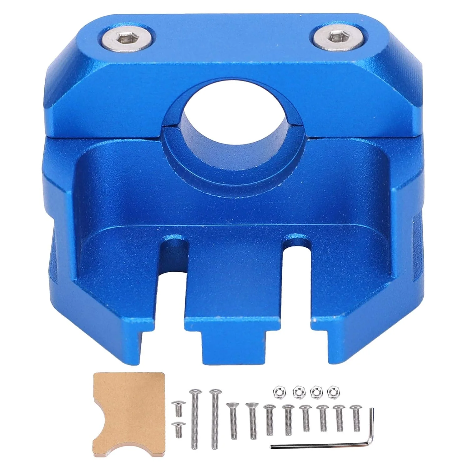 بلوک نصب اکسترودر آلیاژ آلومینیوم آنودایز شده تمام فلزی آبی برای پرینترهای سه بعدی سری CR 10 و سری Ender، پشتیبانی از فن خنک کننده دوگانه، لوازم جانبی جایگزین قوی و بادوام