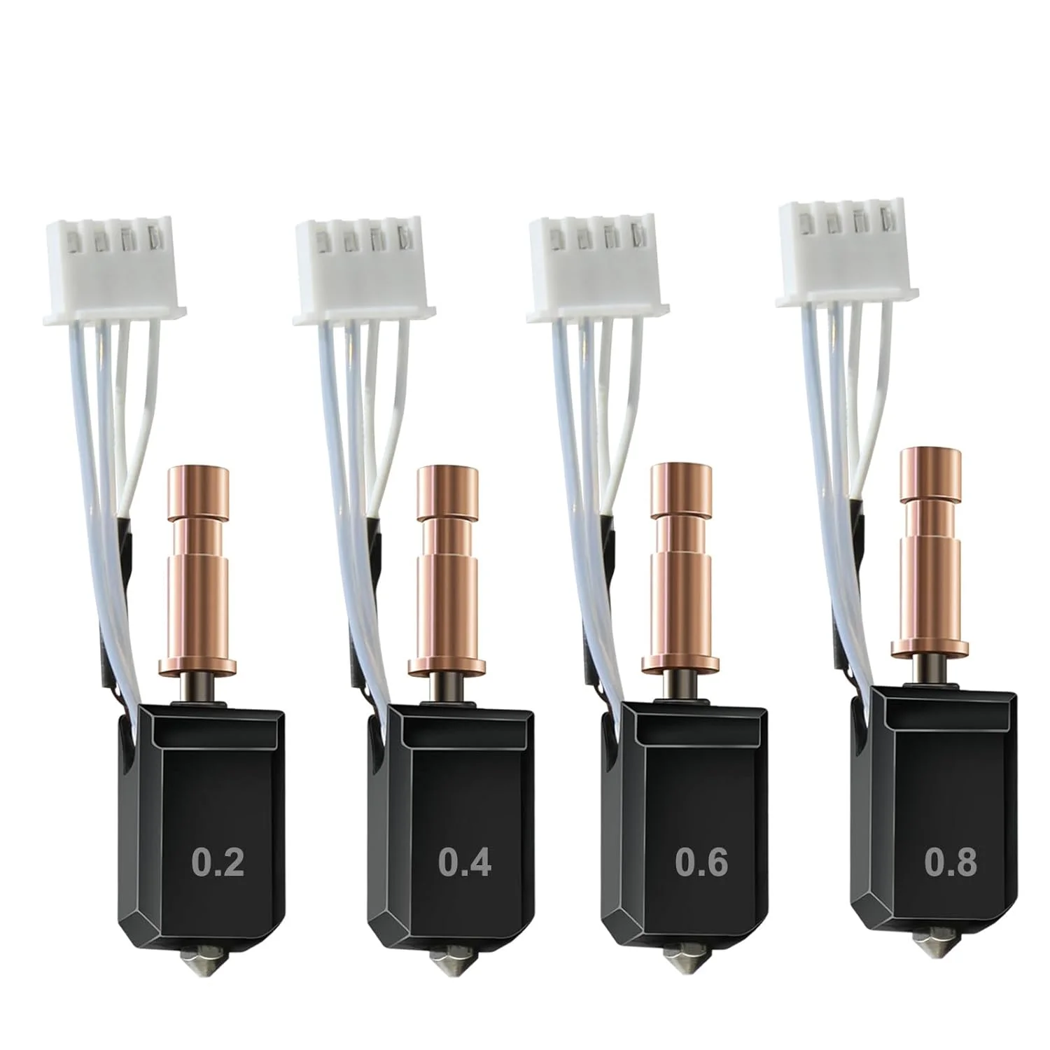 مجموعه ۴ عددی هات‌اند سرامیکی برای پرینتر سه بعدی Anycubic Kobra S1، ارتقاء هات‌اند Kobra S1، کیت اکسترودر هد چاپ نازل فولادی سخت شده ۰.۲ میلی‌متر ۰.۴ میلی‌متر ۰.۶ میلی‌متر ۰.۸ میلی‌متر، گرمایش سریع، چاپ دقیق با سرعت بالا