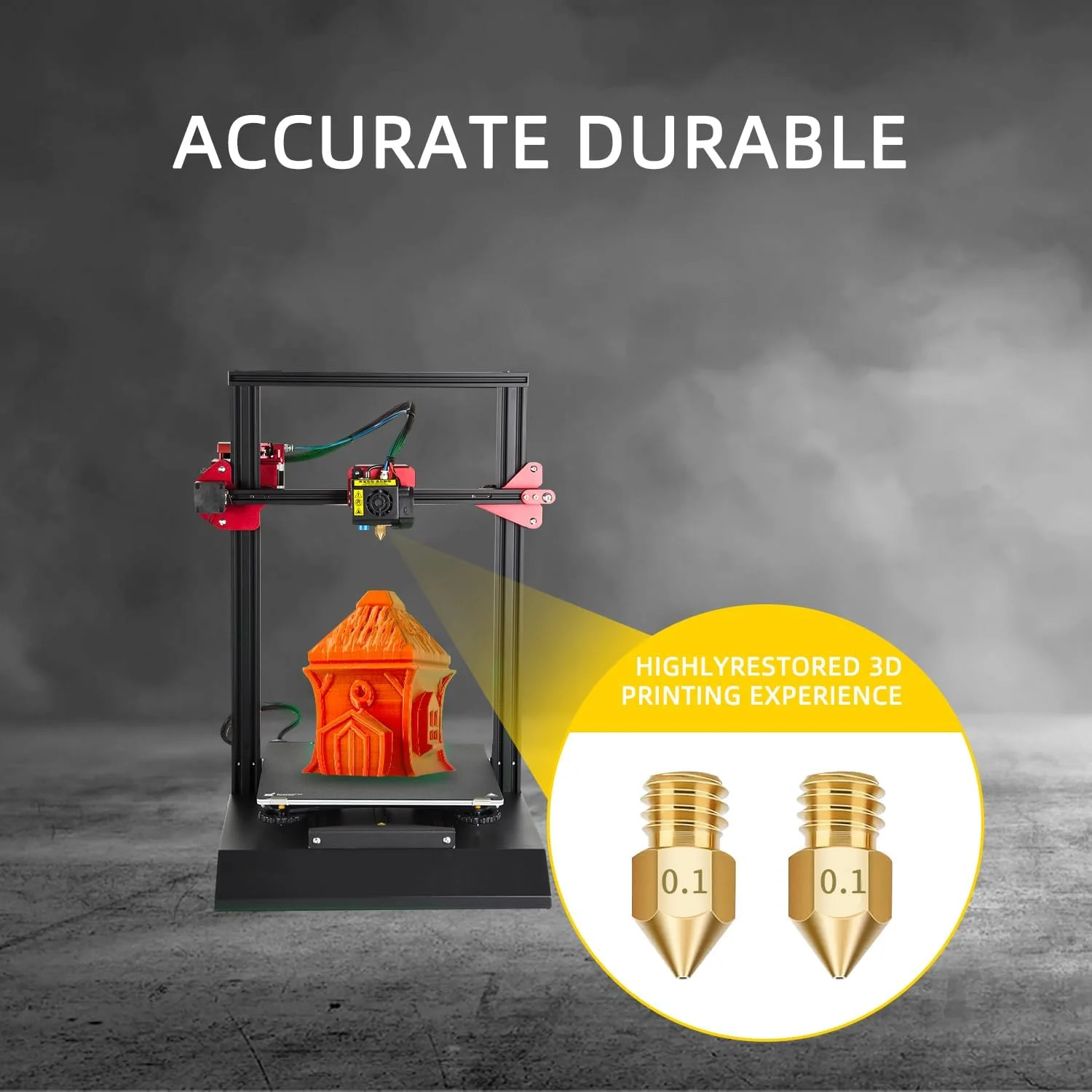 نازل های اکسترودر M6 Aopin، نازل های پرینتر سه بعدی 0.1 میلی متر / 0.004 اینچ برنجی، 10 عدد