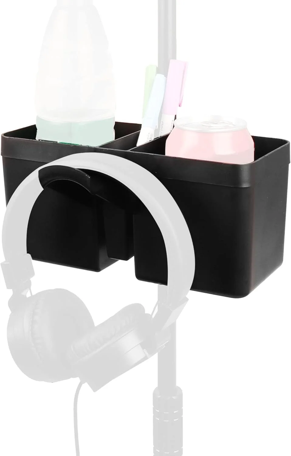 نگهدارنده دوگانه لیوان/بطری 2 در 1 Mr.Power، آویز هدفون/نگهدارنده هدست برای لوله پایه میکروفون، برای استیج، پخش زنده، اجرای کنسرت، کارائوکه، استودیوهای ضبط خانگی