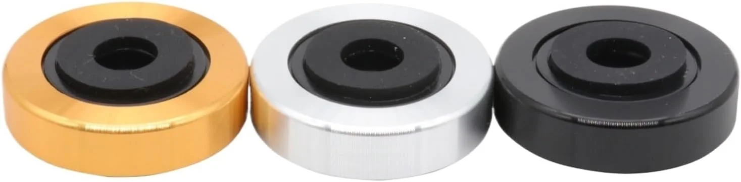 ۴ عدد پایه عایق لرزش گیر آلومینیومی پلاستیکی برای آمپلی فایر صوتی، بلندگو، ساب ووفر، پخش کننده، کابینت DIY (نقره ای، ۴۵x۱۵ میلی متر)