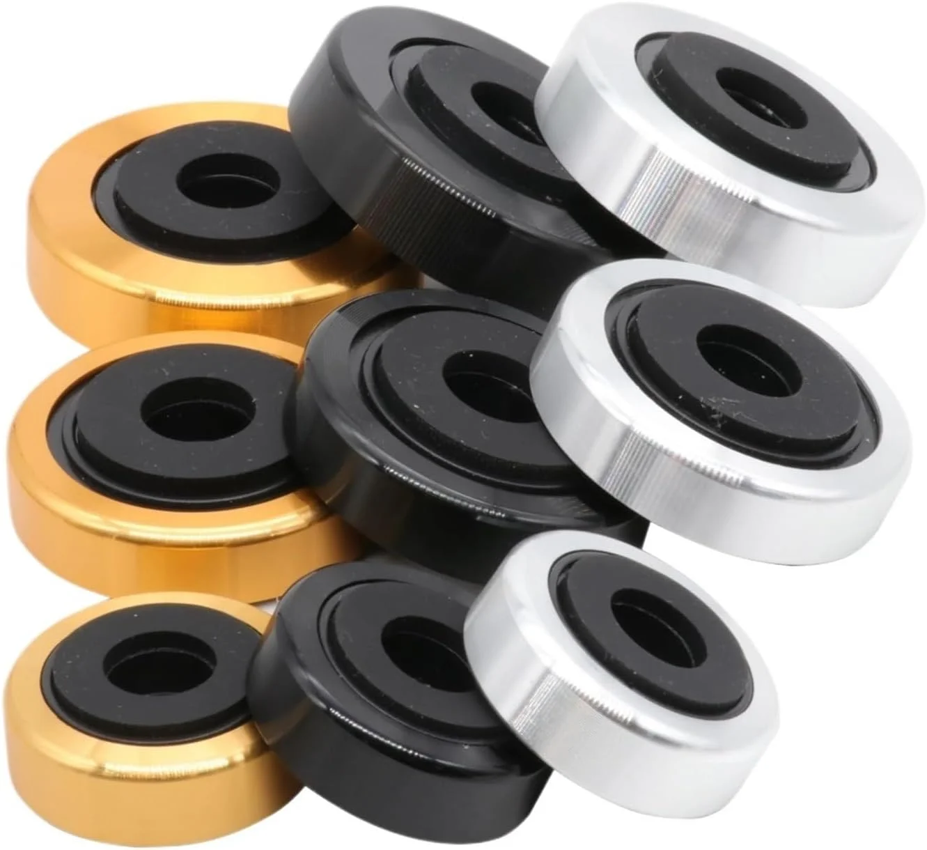 ۴ عدد پایه عایق لرزش گیر آلومینیومی پلاستیکی برای آمپلی فایر صوتی، بلندگو، ساب ووفر، پخش کننده، کابینت DIY (نقره ای، ۴۵x۱۵ میلی متر) ۴ عدد پایه عایق لرزش گیر آلومینیومی پلاستیکی برای آمپلی فایر صوتی، بلندگو، ساب ووفر، پخش کننده، کابینت DIY (نقره ای، ۴۵x۱۵ میلی متر)