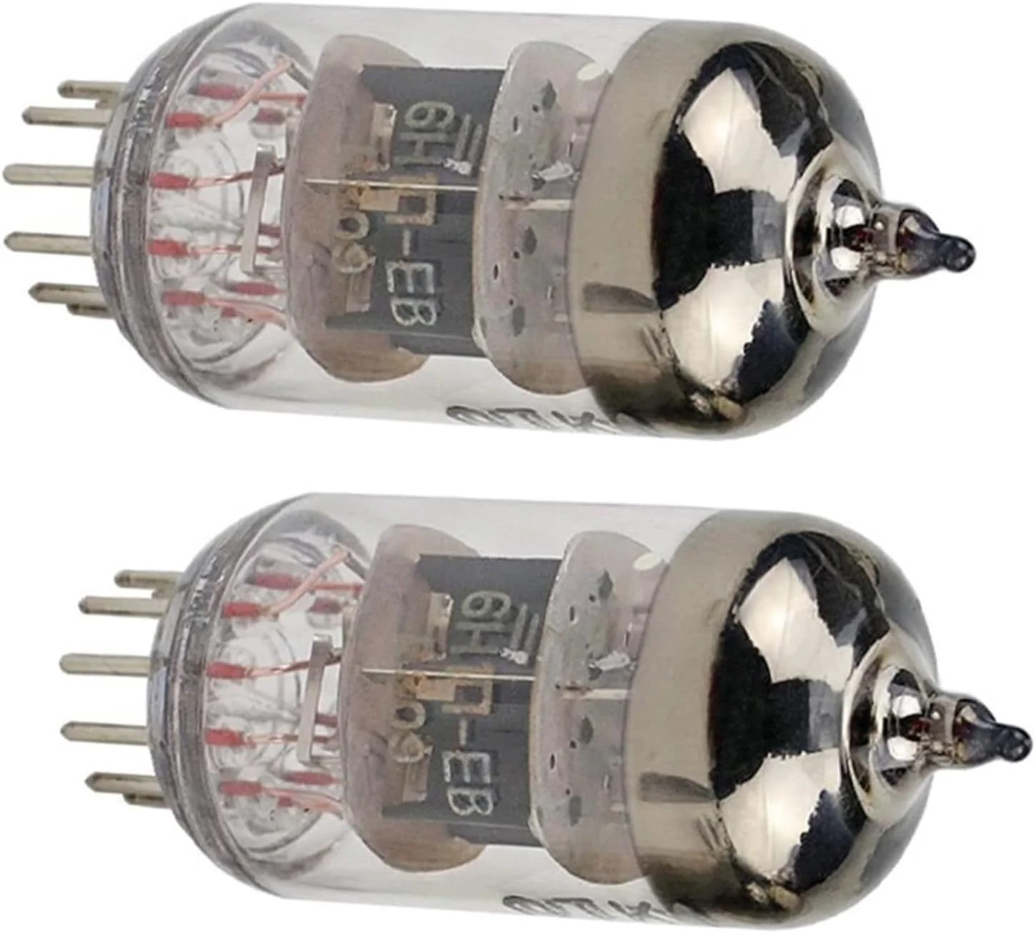 دو عدد لامپ خلاء 6H1n-EB پیش تقویت کننده برای بلندگوها با باس بهبود یافته، جایگزین سازگار با لامپ های 6N1 ECC85 6AQ8، جنس شیشه ای برای تقویت کننده صوتی HiFi