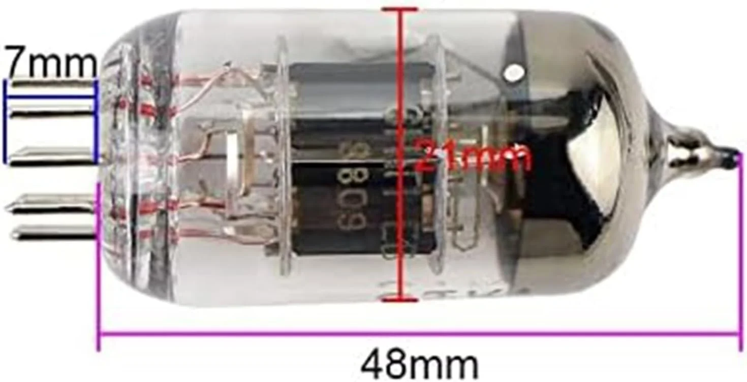 دو عدد لامپ خلاء 6H1n-EB پیش تقویت کننده برای بلندگوها با باس بهبود یافته، جایگزین سازگار با لامپ های 6N1 ECC85 6AQ8، جنس شیشه ای برای تقویت کننده صوتی HiFi