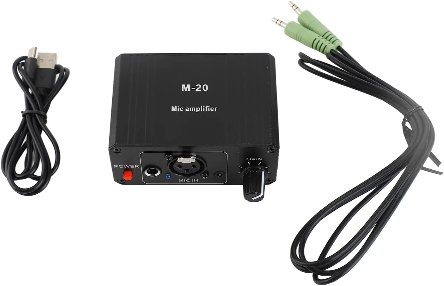 پری امپ میکروفون جمع و جور، پری امپ XLR با فانتوم پاور 48 ولت با تقویت 20 دسی بل، تقویت کننده میکروفون خازنی دینامیک آلومینیومی برای استودیوی پادکست