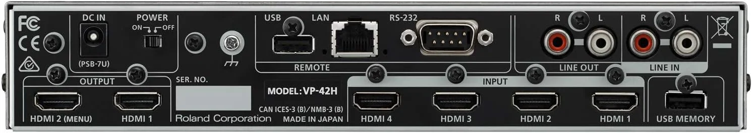 پردازشگر ویدئویی چند فرمتی HDMI رولند VP-42H - 4 x 2 (سوییچر/ماتریکس/اسپلیت) (VP-42H)