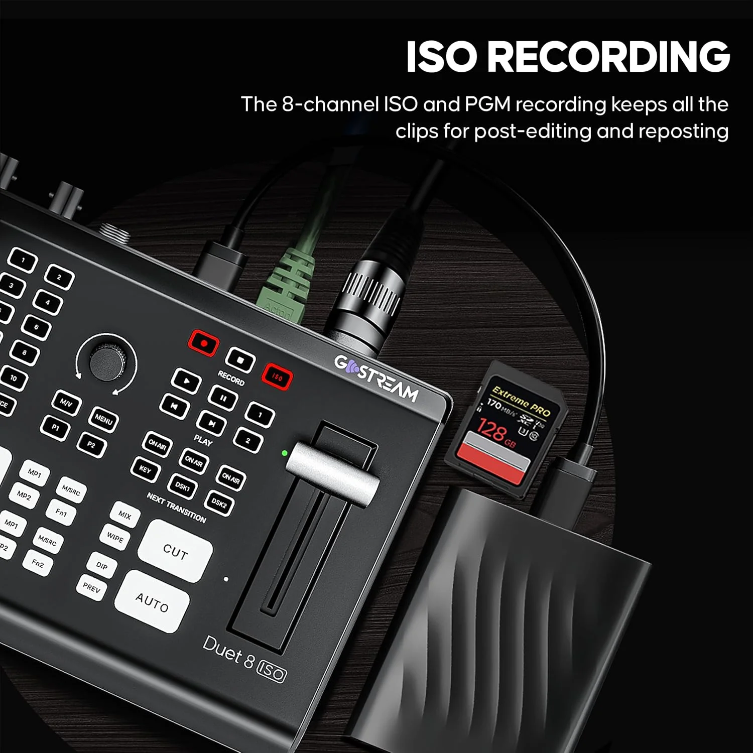 او سی گو استریم دوئت 8 ISO، سوئیچر ویدئویی 8 کاناله با 4 پورت 4K-HDMI، 4 پورت SDI، و 4 پورت NDI HX/ 4 پورت SRT/ 4 پورت RTMP/ 2 وب کم. 2 پورت XLR صدا، 8 طرح بندی، ضبط مجزا، واحد پادکست برای یوتیوب، فیسبوک