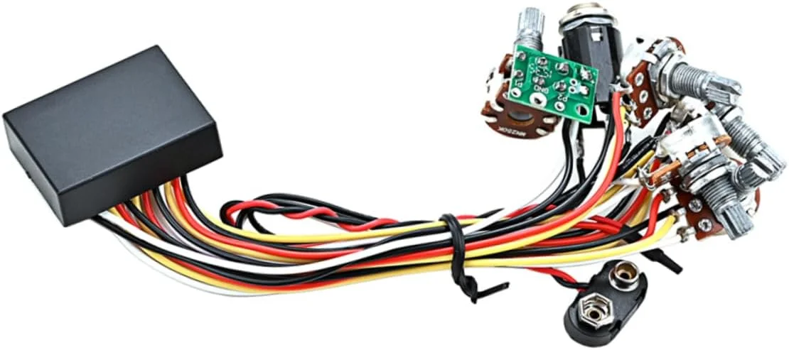 مدار پری امپ باس VICASKY، 2 عدد، سیم کشی بادوام برای گیتار باس، نصب آسان، قطعات حرفه ای برای مدارهای فعال و کنترل صدا