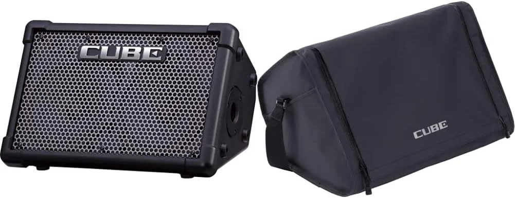 آمپلی فایر BOSS CUBE Street EX با کیف حمل برای گیتار، مشکی، 50 وات، کلاس D، با قابلیت کارکرد با باتری، 25 سانتی متر، 2 باندی