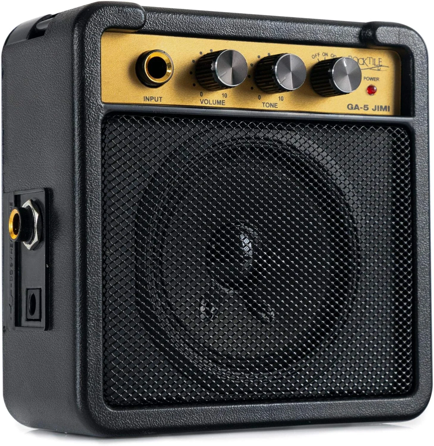 آمپلی فایر کوچک گیتار Rocktile GA-5 Jimi (5 وات، دارای بند و گیره کمربند، قابلیت کارکرد با باتری یا آداپتور) مشکی