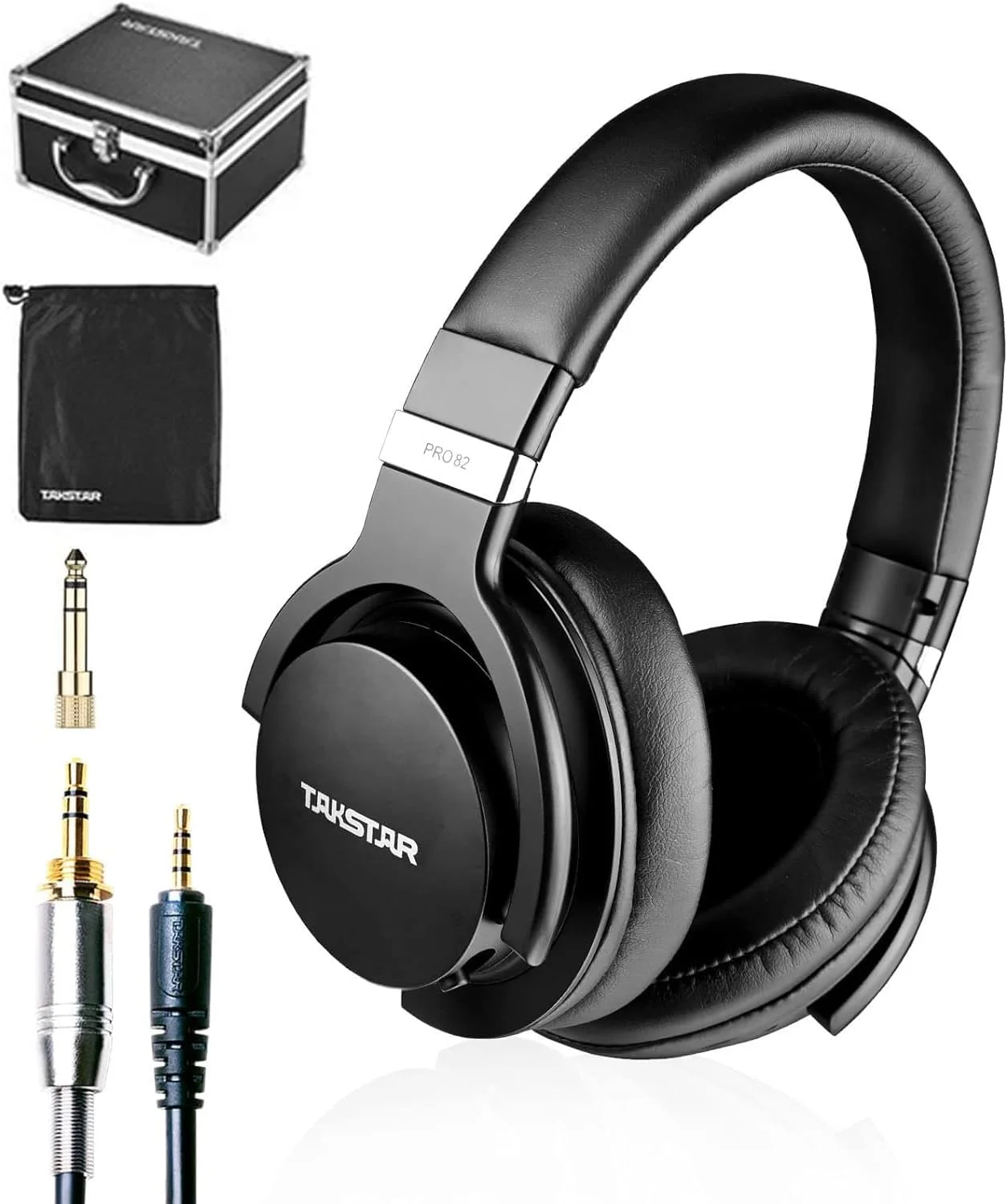 هدفون های مانیتور روگوشی تاک استار PRO 82 مشکی، تنظیم بیس، استریو HiFi، حذف نویز مناسب استودیو و ضبط صدا