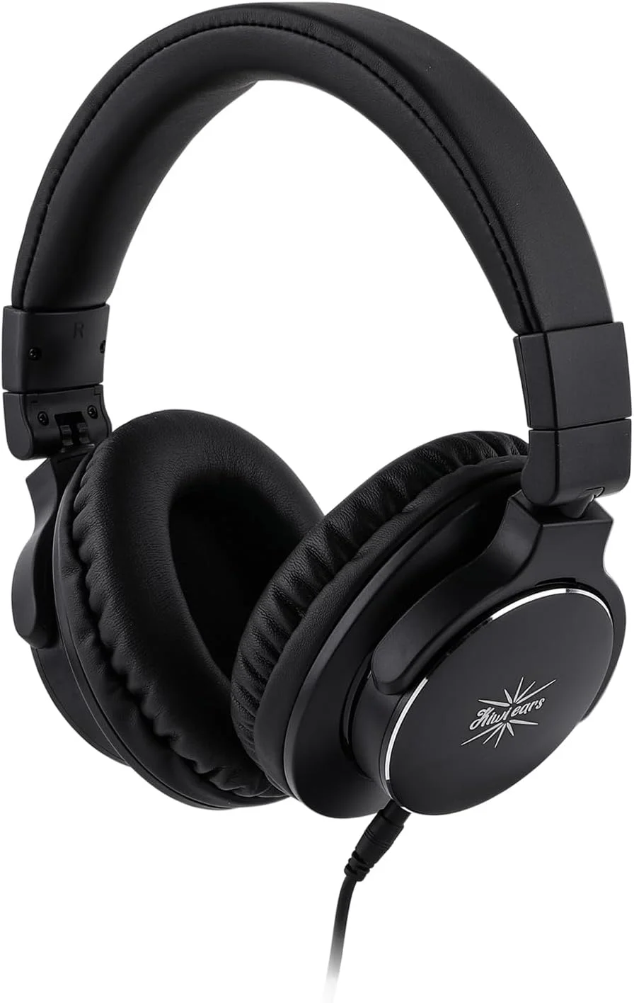 هدفون رو گوشی Linsoul Kiwi Ears Division، هدفون مانیتورینگ با درایور دینامیک 40 میلی‌متری، هدفون گیمینگ سیمی، هدفون DJ برای مهندسان و نوازندگان حرفه‌ای (مشکی)
