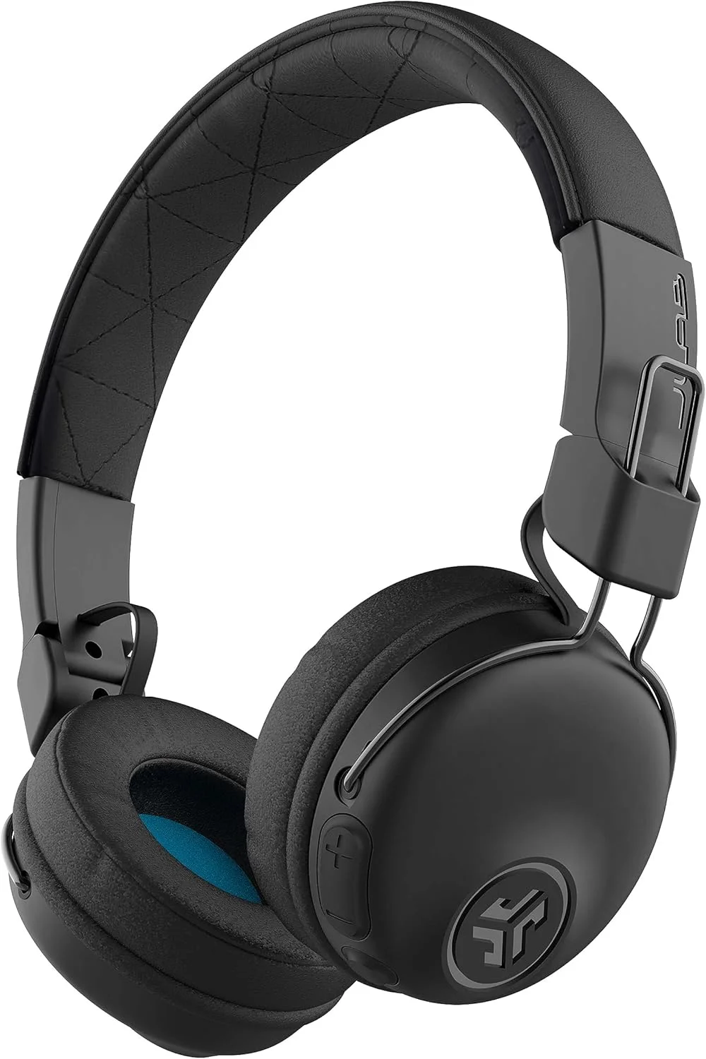 هدفون های رو گوشی بی سیم JLab Studio، مشکی، +30 ساعت پخش با بلوتوث 5، صدای EQ3، چرم مصنوعی فوق العاده نرم و بالشتک های فوم ابری، کنترل های آهنگ و صدا