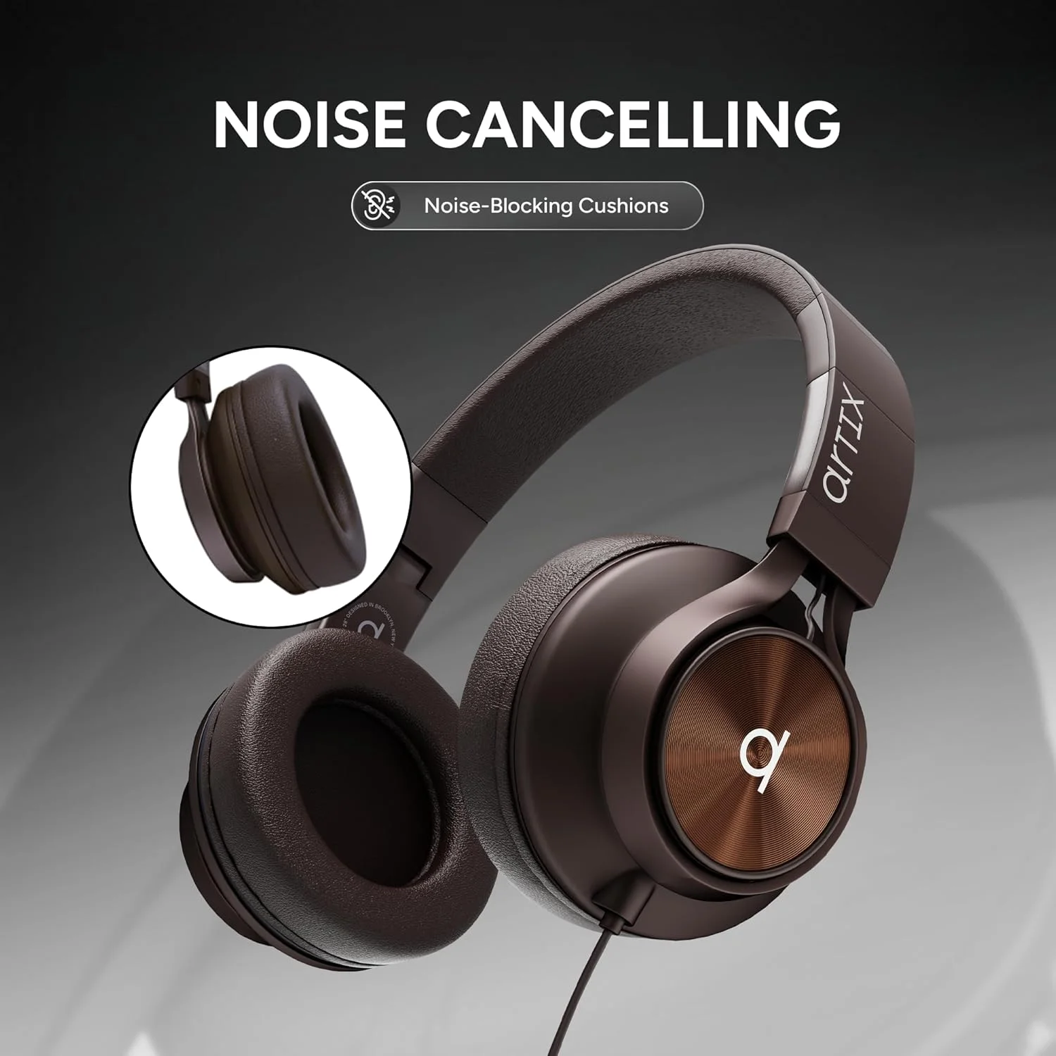 هدفون رو گوشی سیم دار ARTIX CL750 با میکروفون و کنترل صدا، صدای با کیفیت با قابلیت حذف نویز، اتصال سیمی به کامپیوتر، مناسب برای لپ تاپ، هدفون استودیویی با سیم برای دی جی