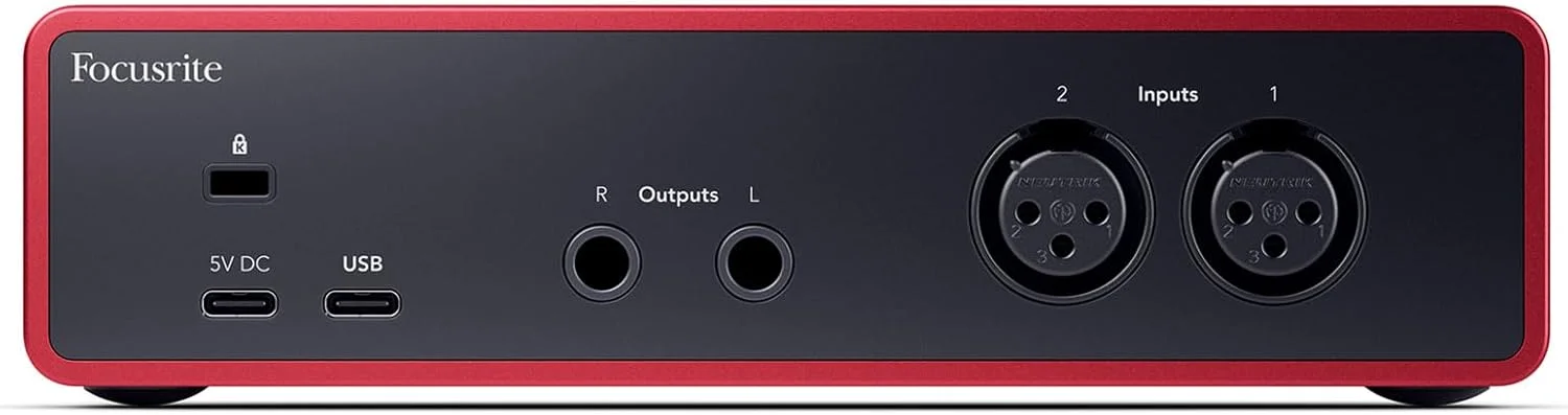 پکیج Audiosavings: کارت صدای USB Scarlett 2i2 نسل 4 به همراه نرم‌افزار + میکروفون سیم‌دار Rockville RMIC-SR مناسب ضبط صدا و وکال دی‌جی + کابل + کیف میکروفون (2 قطعه)