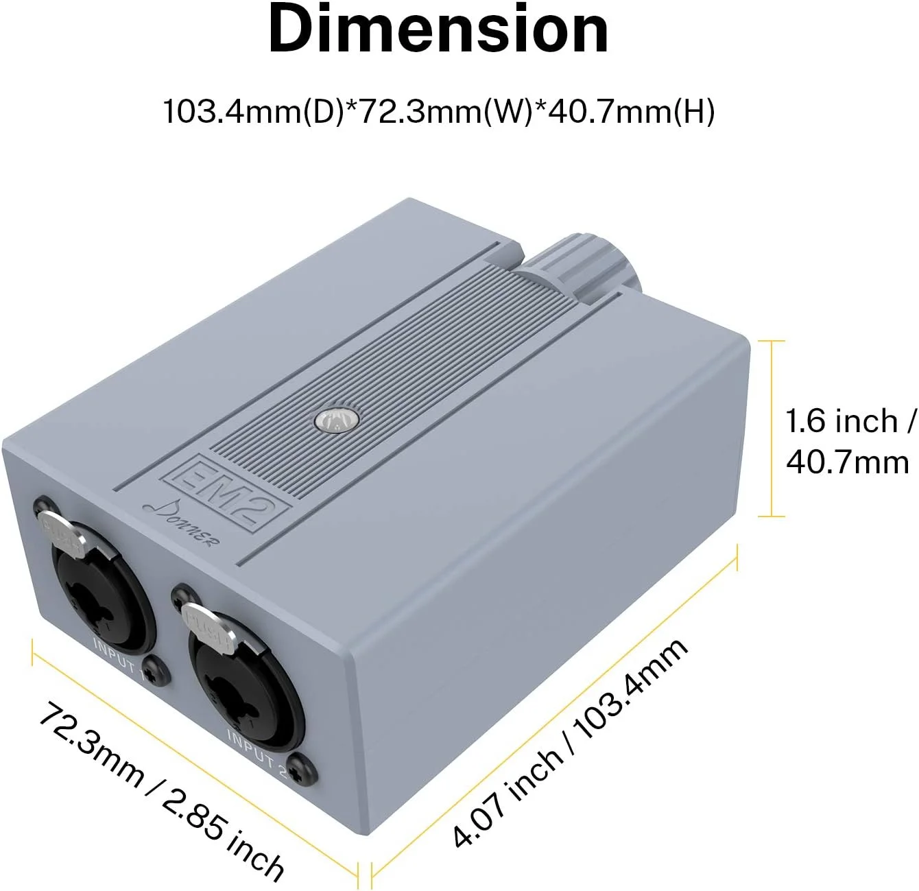 تقویت کننده هدفون Donner EM2 DC 5V-1A، تقویت کننده مانیتور داخل گوشی قابل شارژ 3.5 میلی متری با امپدانس 8Ω تا 250Ω، با 2 ورودی XLR و 1/4 اینچی TRS