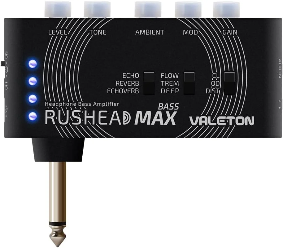آمپلی فایر هدفون باس قابل حمل و شارژی USB Valeton Rushead Max Bass با افکت های چندگانه