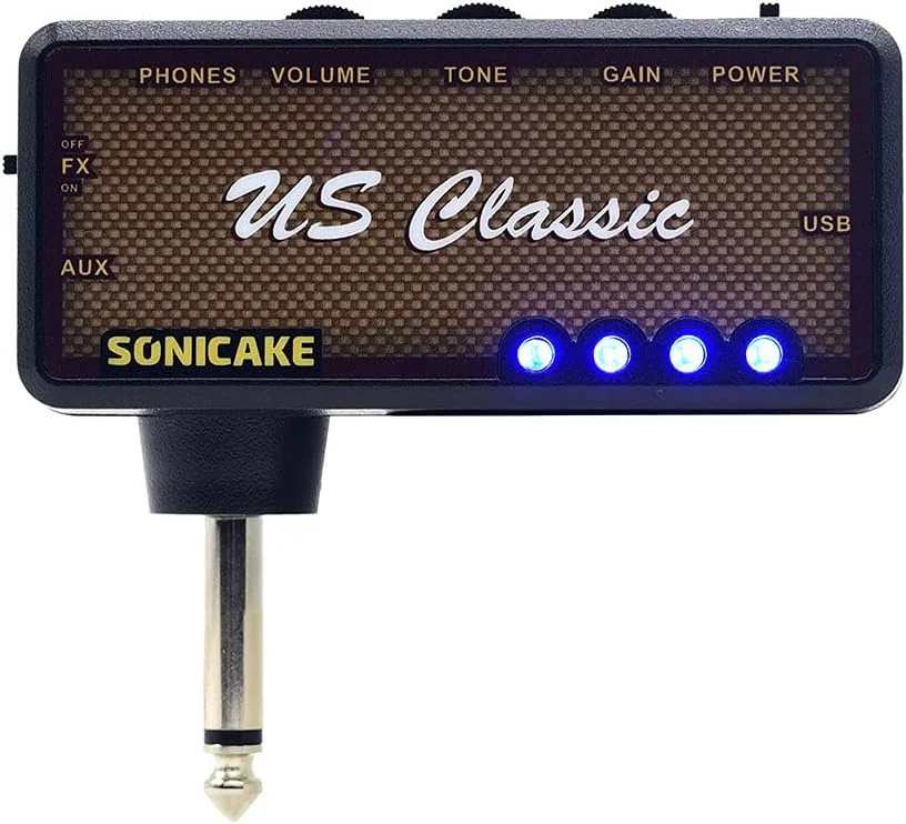 آمپلی فایر هدفون گیتار SONICAKE، مینی آمپلی فایر هدفون گیتار کلاسیک شارژی، افکت های ریورب و اوردرایو