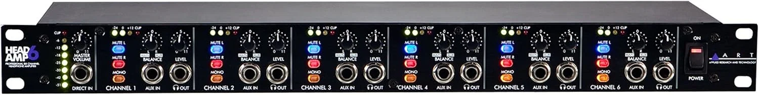 تقویت کننده هدفون استریو 6 کاناله رک مونت ART HeadAmp6