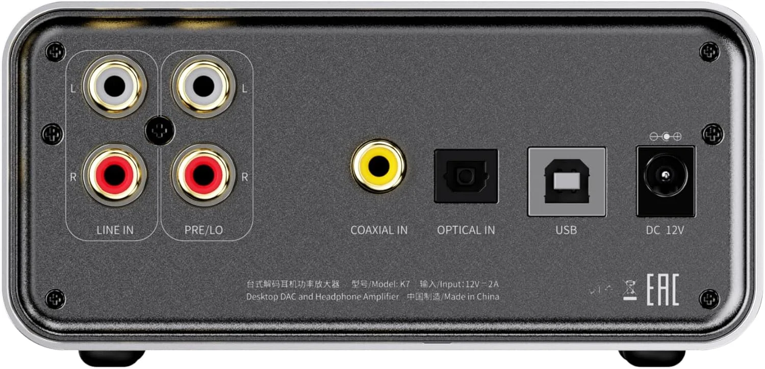 آمپلی فایر هدفون DAC های فای بالانس کامل FiiO K7 AK4493S*2، XMOS XU208 PCM384kHz DSD256، ورودی های USB/Optical/Coaxial/RCA، خروجی 6.35mm/4.4mm (تیتانیوم)