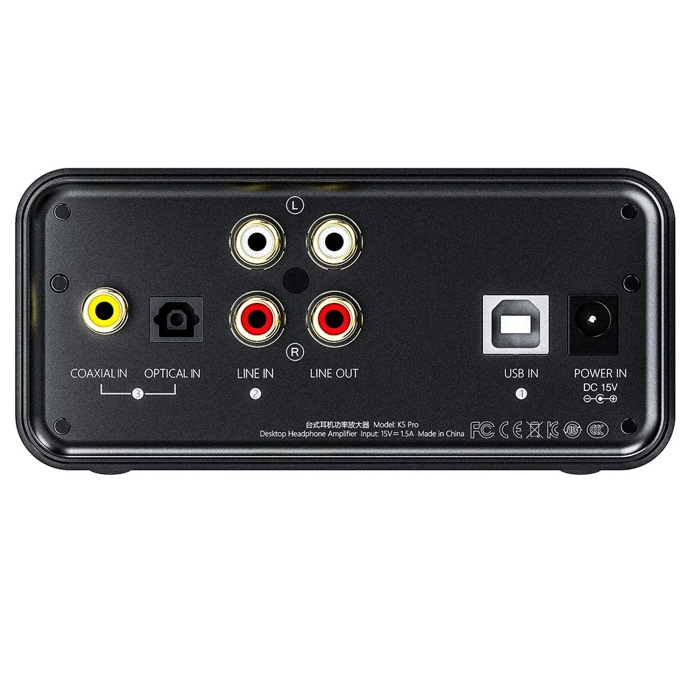 آمپلی فایر هدفون FiiO K5 Pro، DAC و آمپلی فایر رومیزی قابل حمل 768K/32Bit و Native DSD512 برای خانه/کامپیوتر، خروجی هدفون 6.35 میلی متری / خروجی لاین RCA / ورودی های کواکسیال / اپتیکال