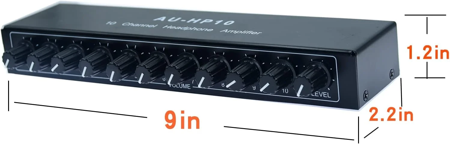 تقسیم کننده صدا استریو با ورودی AUX Mini Jack TRS 3.5 میلیمتری، 1 ورودی به 10 خروجی، تقویتکننده هدفون با آداپتور برق 12 ولت 1 آمپر، مناسب استودیو و استیج - مشکی - تصویر 3 تقسیم کننده صدا استریو با ورودی AUX Mini Jack TRS 3.5 میلیمتری، 1 ورودی به 10 خروجی، تقویتکننده هدفون با آداپتور برق 12 ولت 1 آمپر، مناسب استودیو و استیج - مشکی - تصویر 3