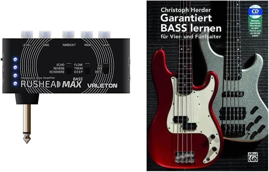 تقویت کننده هدفون گیتار باس Valeton Rushead Max با چند افکت قابل شارژ USB، قابل حمل، جیبی، مناسب اتاق خواب، مینی تقویت کننده هدفون پلاگین