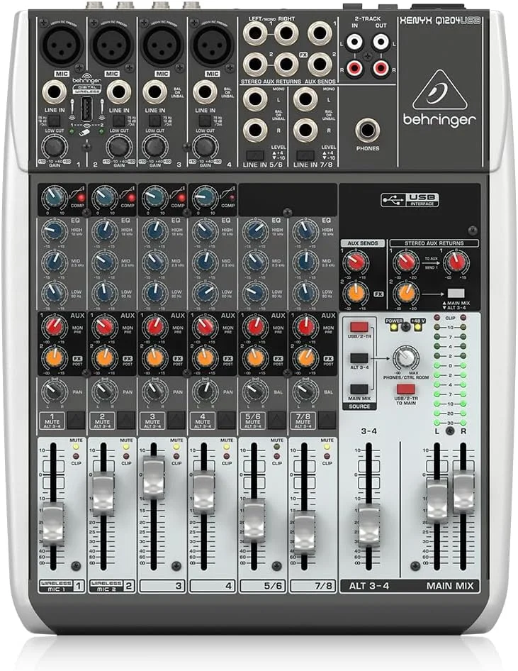 میکسر Behringer Q1204USB با نویز بسیار کم و محدوده دینامیکی بالا