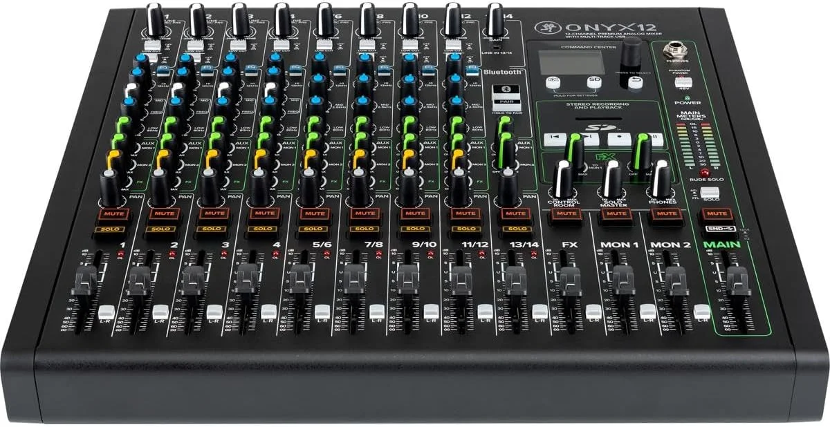 میکسر آنالوگ پریمیوم 12 کاناله Mackie Onyx Series با USB چند مسیره (Onyx12)