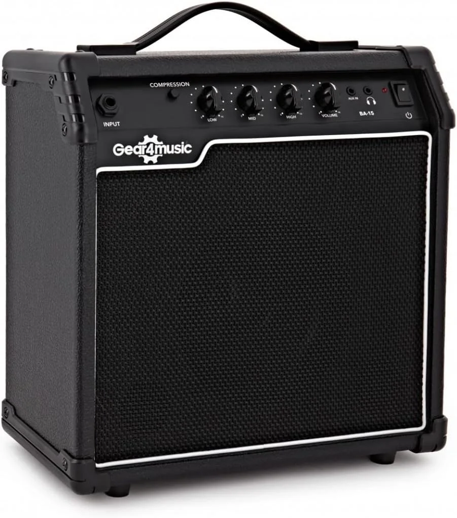 آمپلی فایر گیتار باس 15 واتی Gear4music، ایده آل برای تمرین نوازندگان مبتدی