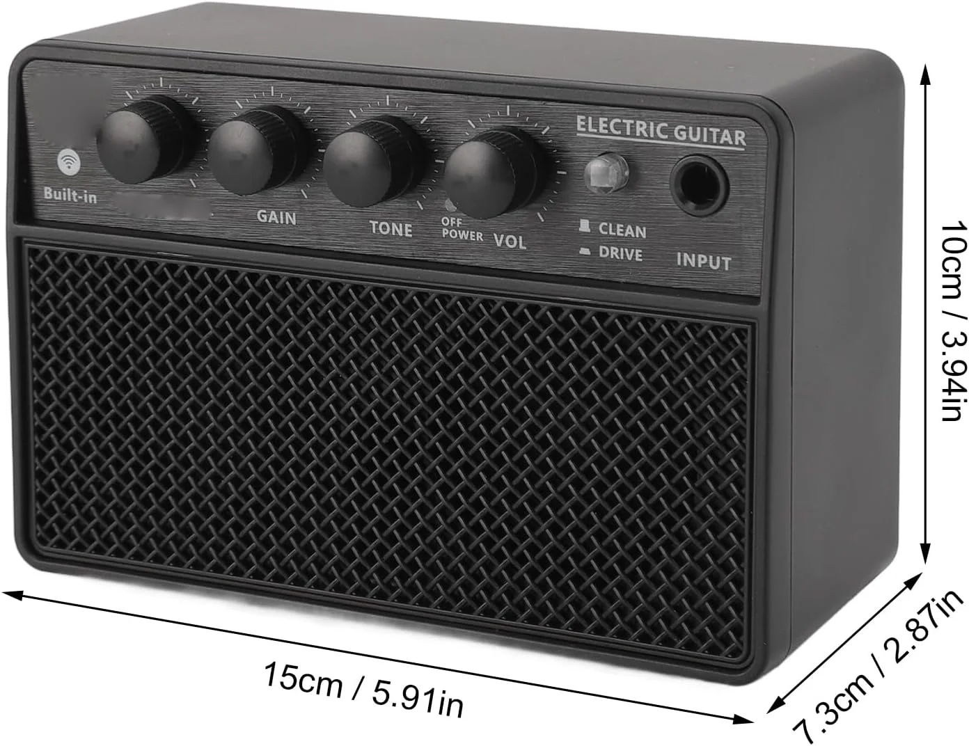 آمپلی فایر کمبو گیتار باس 10 وات با ساب ووفر و بلوتوث، آمپلی فایر قابل شارژ برای اجرای زنده در فضای باز - مشکی