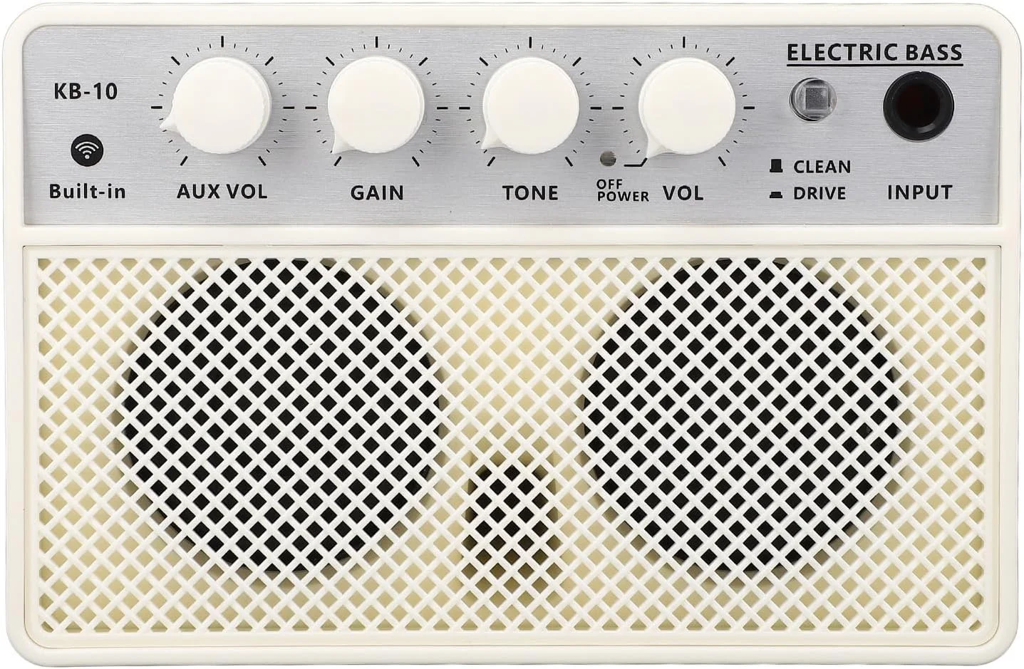 بلندگوی باس 10 واتی برای تقویت کننده الکتریکی، آمپ باس قابل حمل قابل شارژ با دو کانال با ورودی AUX، خروجی هدفون، تمیز و قدرتمند