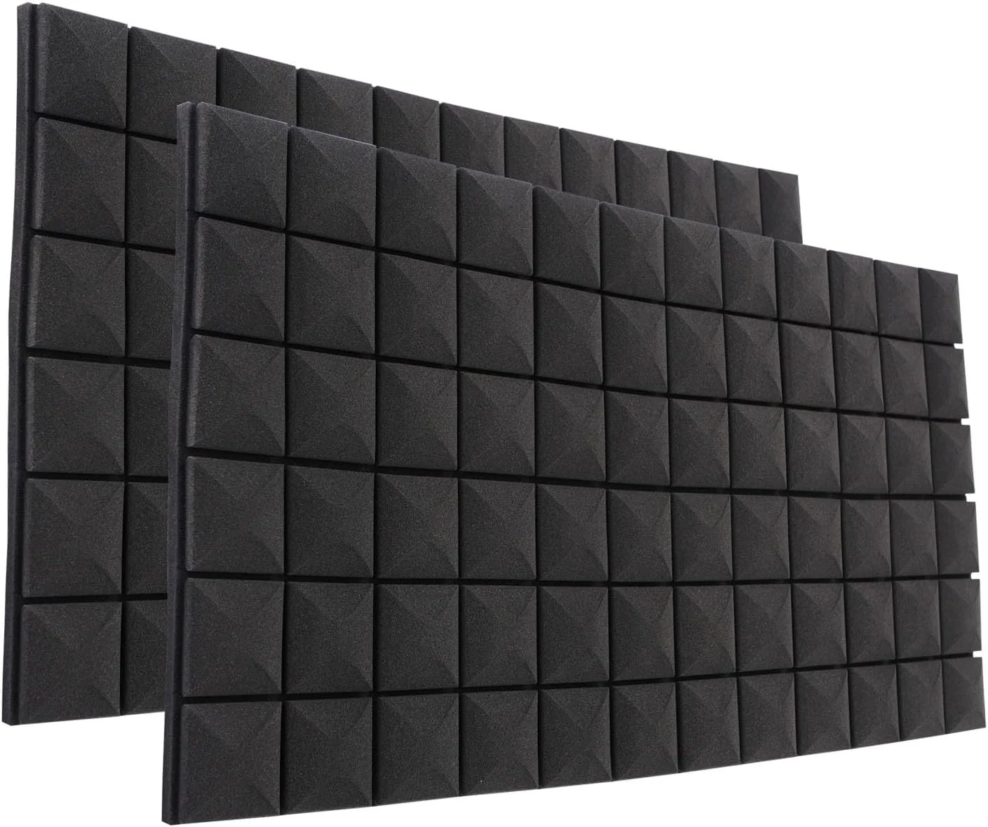 دو عدد پنل فوم عایق صدا برای دیوار، پنل فوم آکوستیک قارچی 122x61x5 سانتی متر، فوم ضد صدا با چگالی بالا و مقاوم در برابر آتش برای خانه، استودیو، کاهش نویز و اکو
